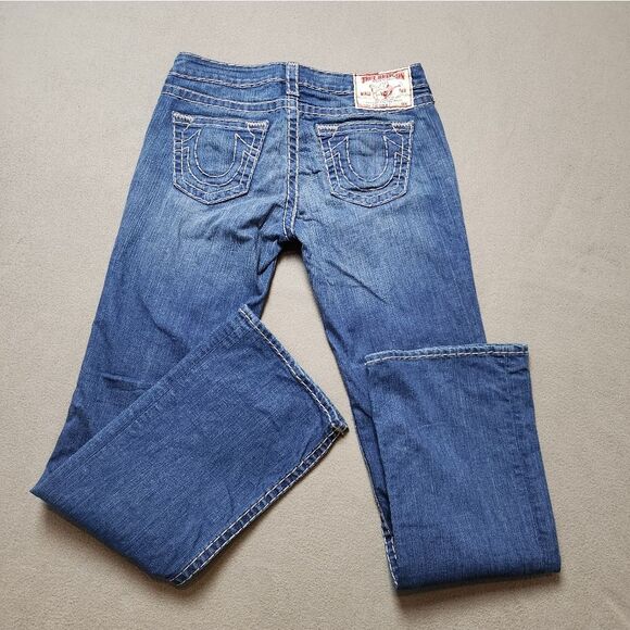 True Religion Tori Super T jeans Bootcut / Flare Thick Stitching Sz 31 USA Made - Picture 3 of 16